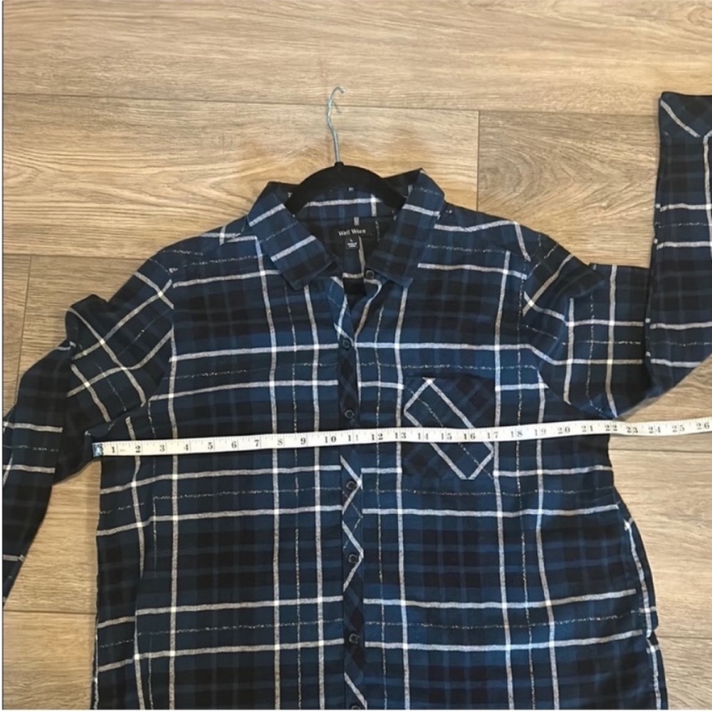 NWOT Well Worn Navy and Black Plaid Shirt Size Large - Picture 5 of 7